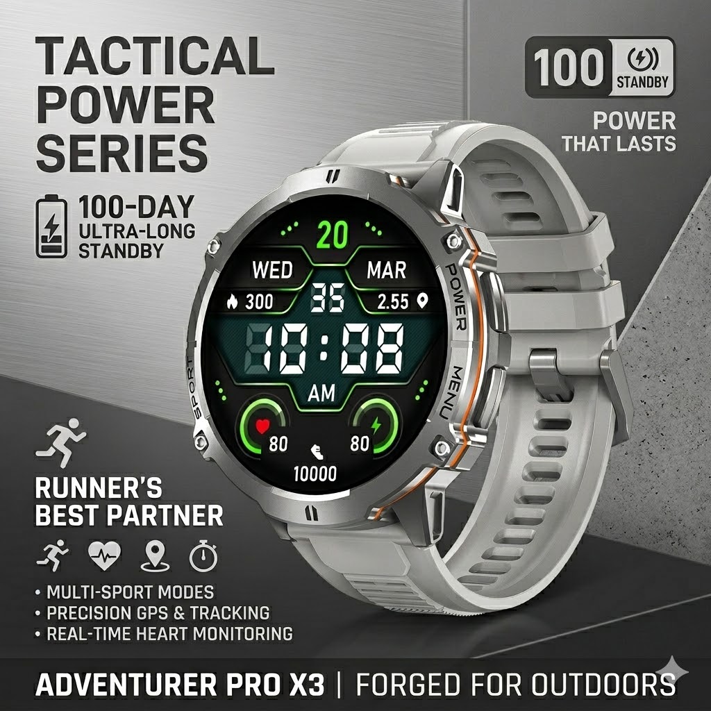 Smartwatch Rugged Watches For Men - ساعة ذكية للرجال من LEADOYS، ساعة