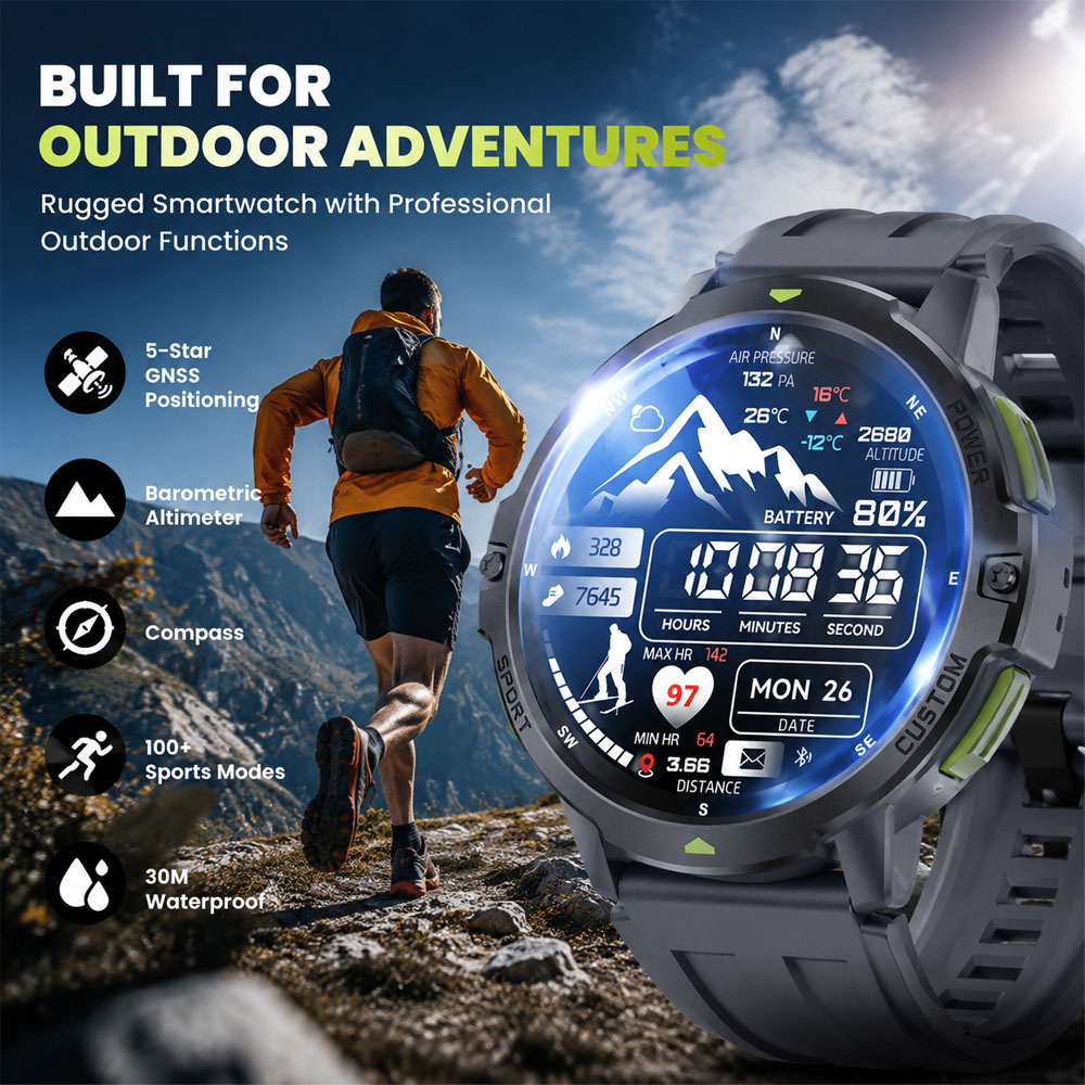 Smartwatch Timex Watches For Men - ساعة ذكية عسكرية جديدة لعام 2026
