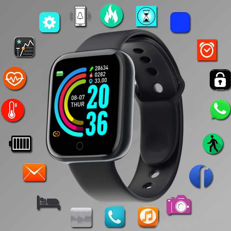 Watch Smart Y68 - ساعة ذكية للرجال والنساء، وضع رياضي،