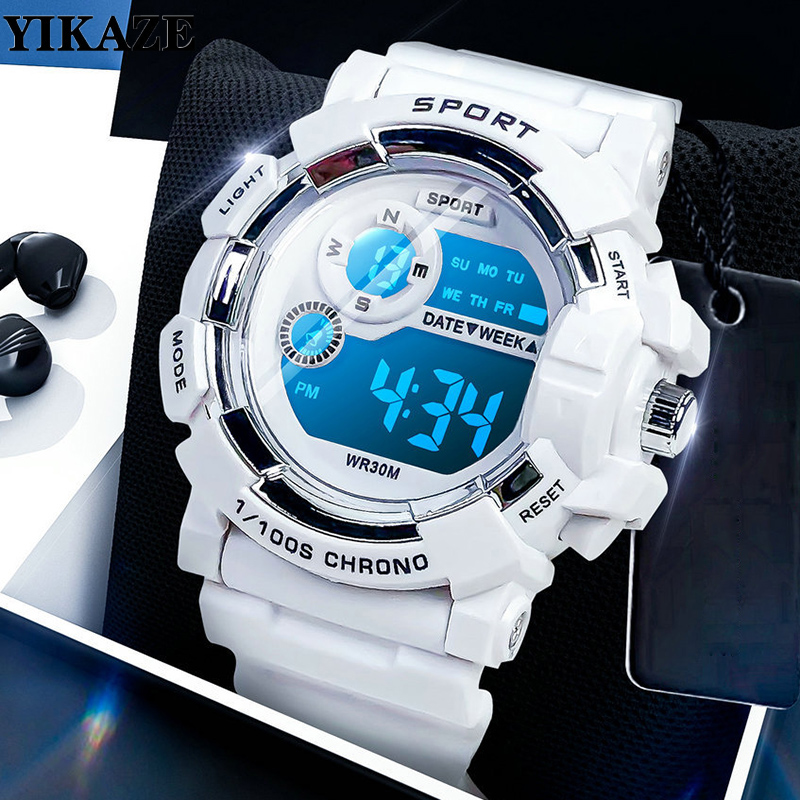 Smartwatch Digital Watches For Kid Boy With Alarm - ساعات YIKAZE للأطفال، ساعات منبه مضيئة