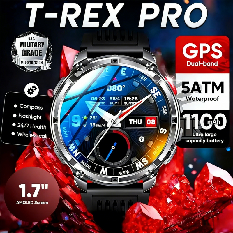 Smartwatch Running Watches For Men - ساعات ذكية عسكرية للاستخدام الخارجي مع