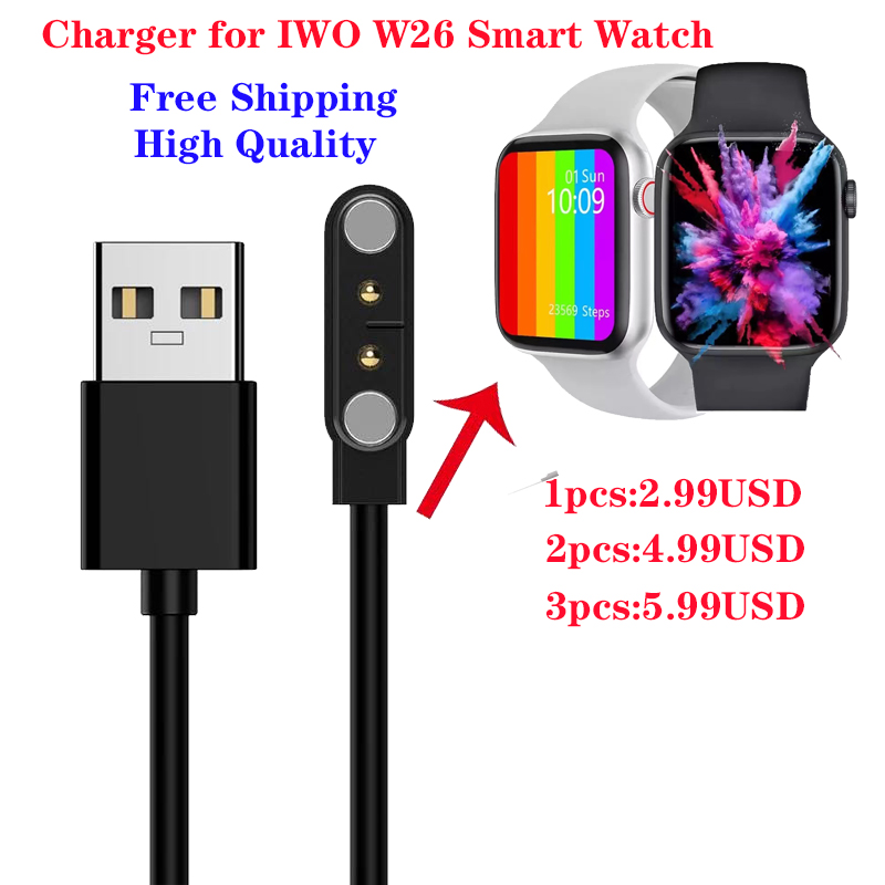 Watch Iwo - سريع الشحن 2pin المغناطيسي Smartwatch شاحن