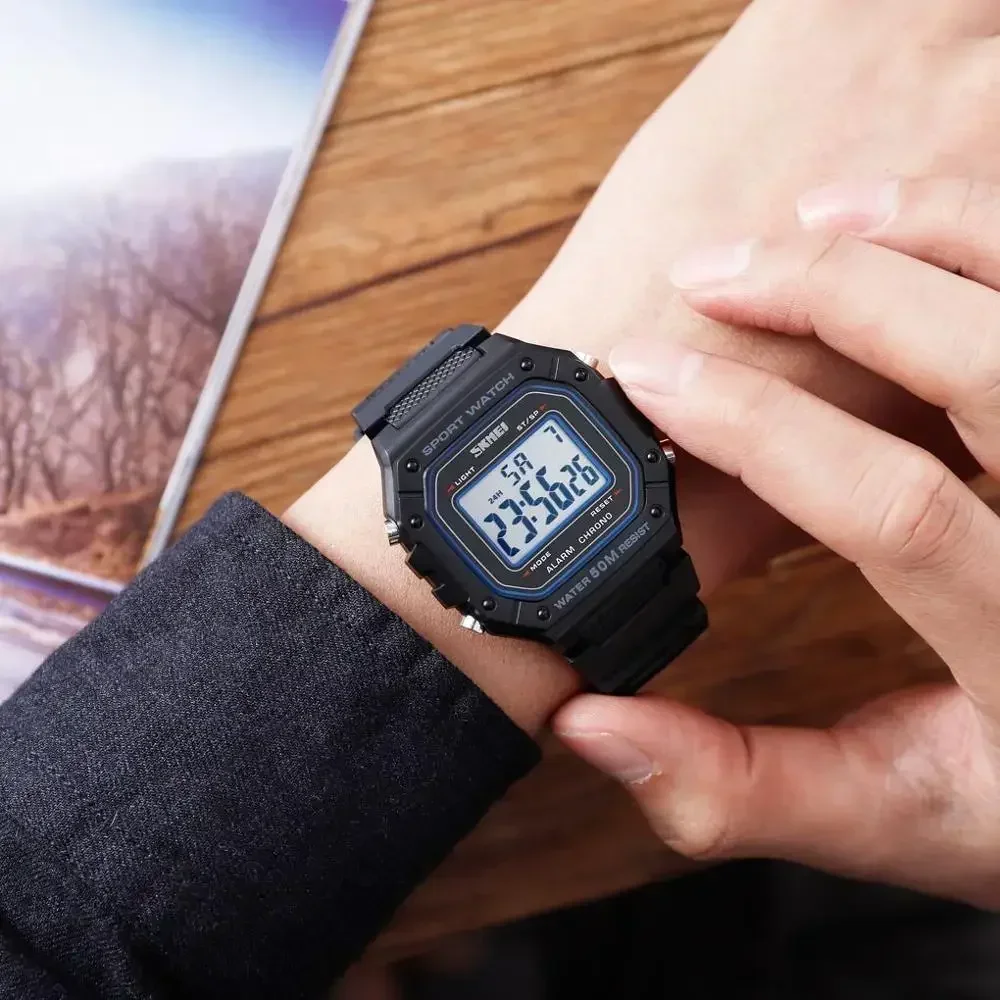 ساعة رقمية Skmei-men ، مقاومة  - مراجعة Tide Watch Surf وسعره