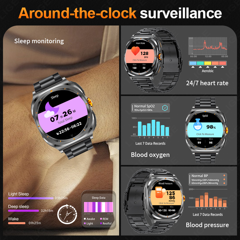 LIGE 2025 ساعة سماعات لاسلكية  - مراجعة Smartwatch Running Watches For Men وسعره