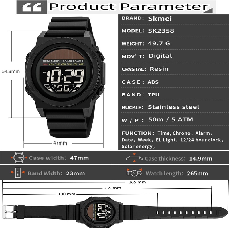 Skmei الطاقة الشمسية الساعات ا - مراجعة Tide Watch Surf وسعره