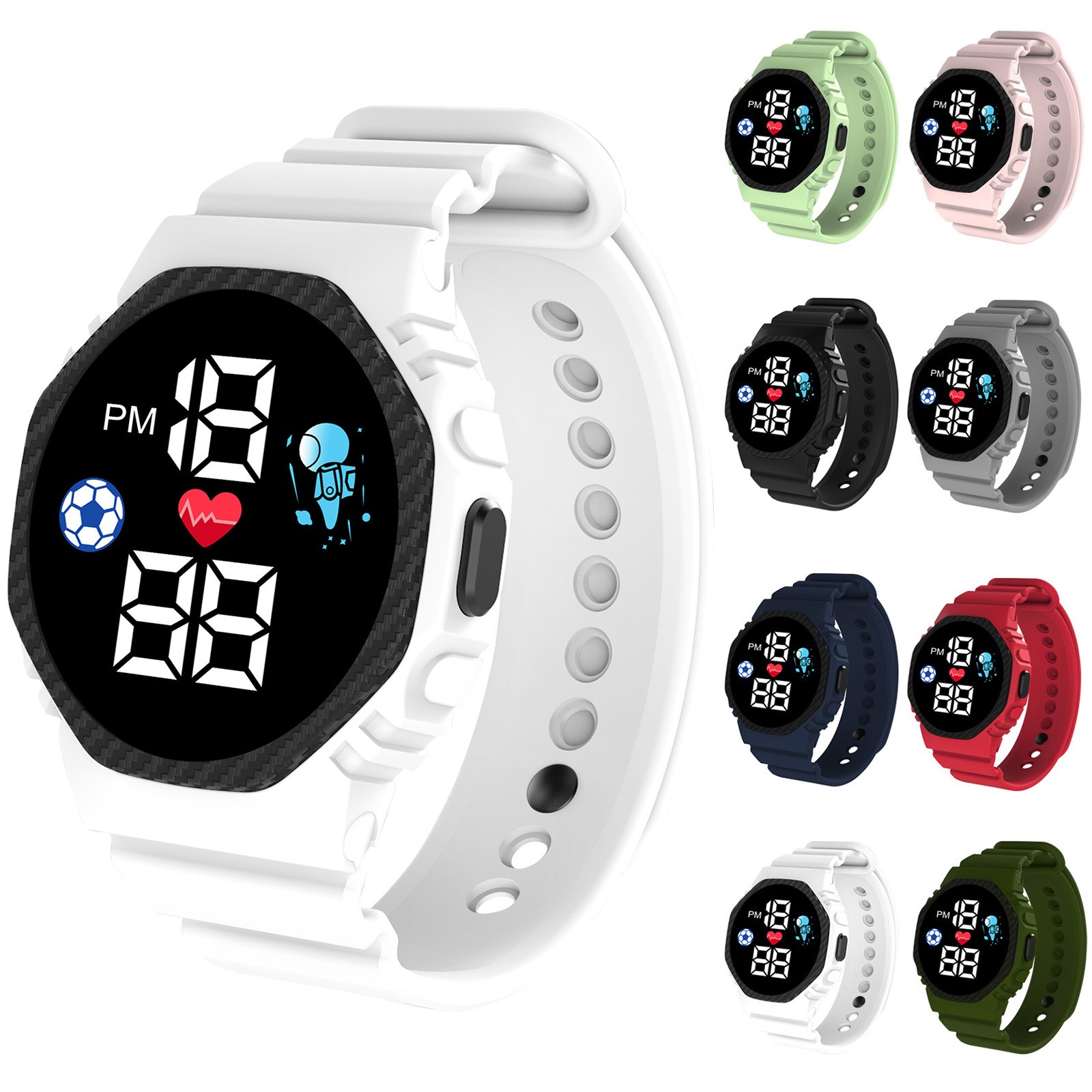 ساعة ذكية متعددة الألوان للأطف - مراجعة Smartwatch Digital Watches For Boys وسعره