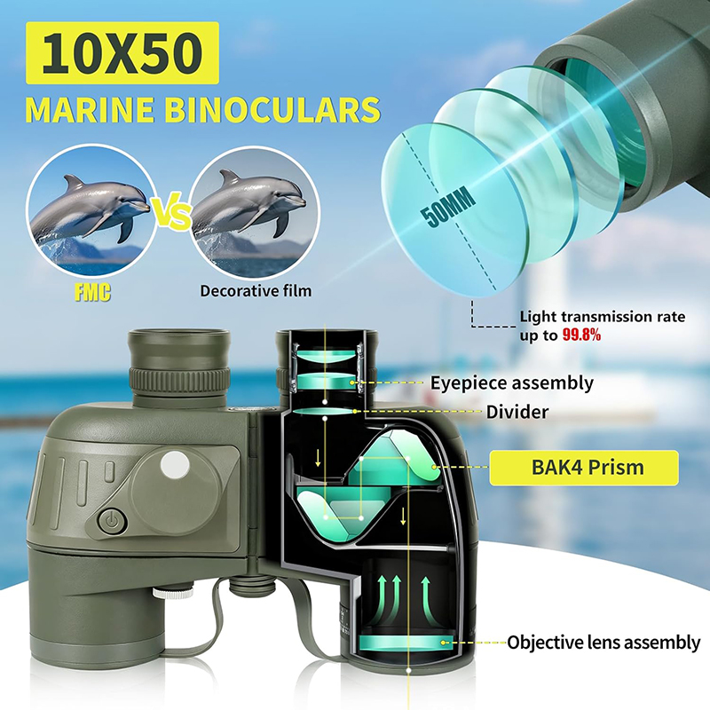 منظار 10x50 بحري عسكري للبالغي - مراجعة Tide Watch Surf وسعره