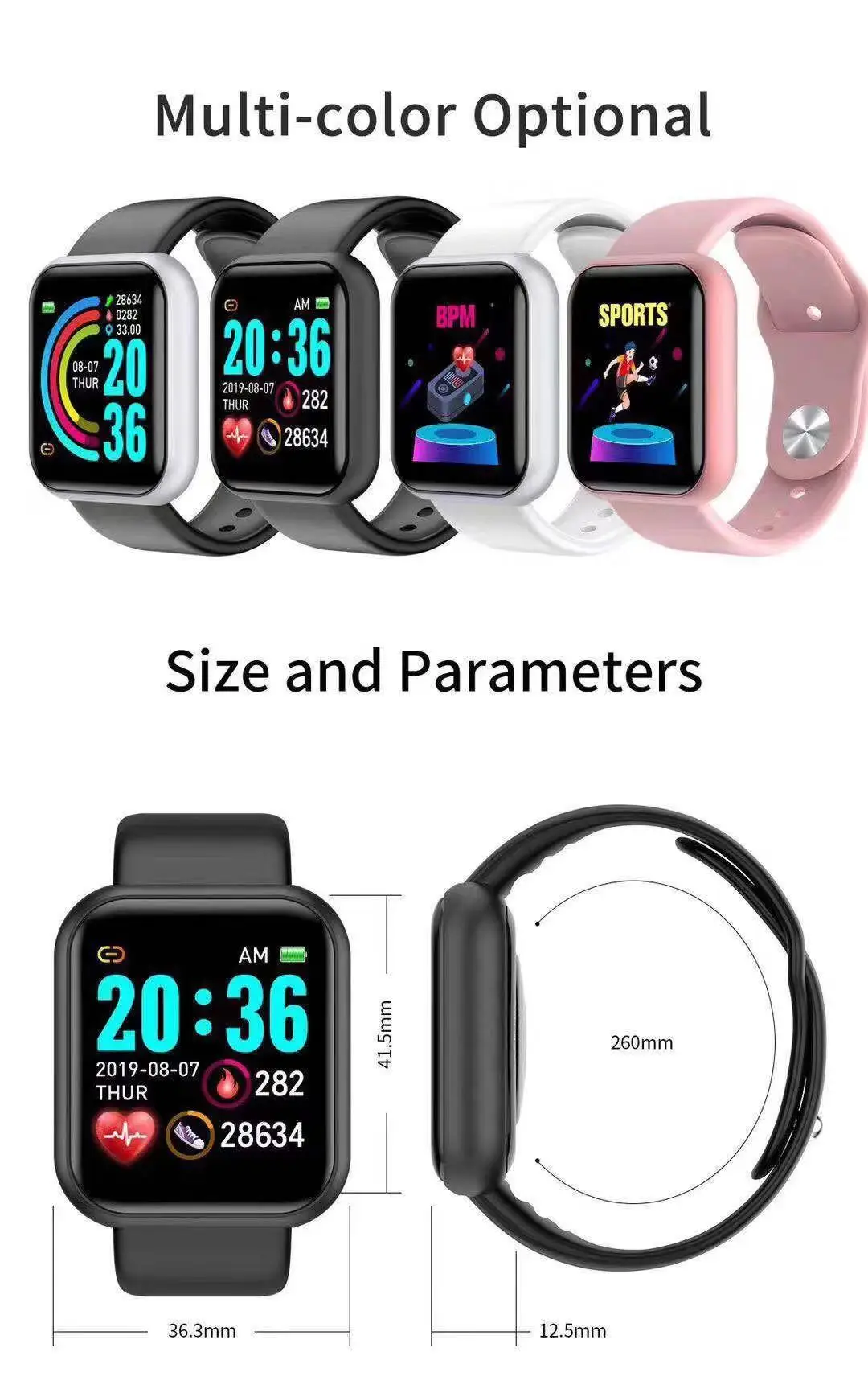 ساعة ذكية D20 Pro للرجال Y68،  - مراجعة Watch Smart Y68 وسعره