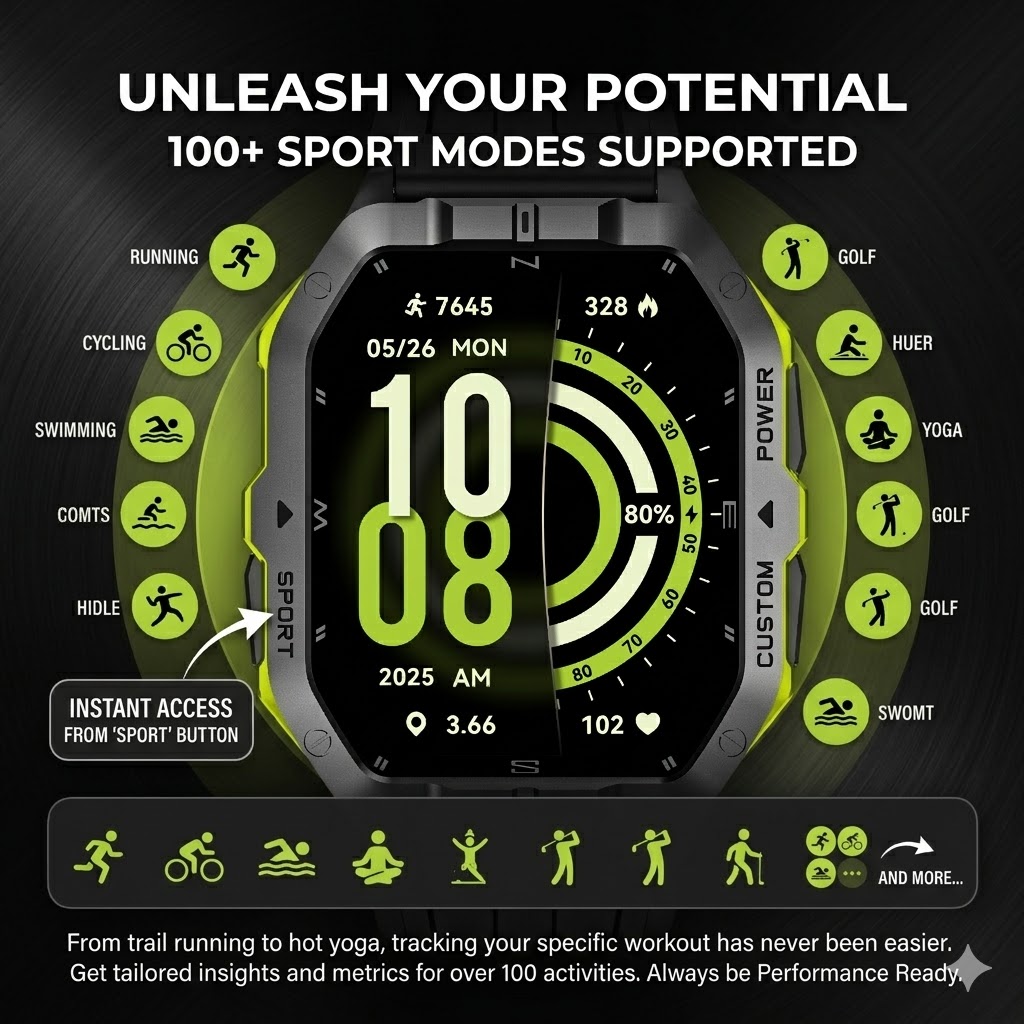 ساعة ذكية LEADOYS GPS متينة بن - مراجعة Smartwatch Rugged Watches For Men وسعره
