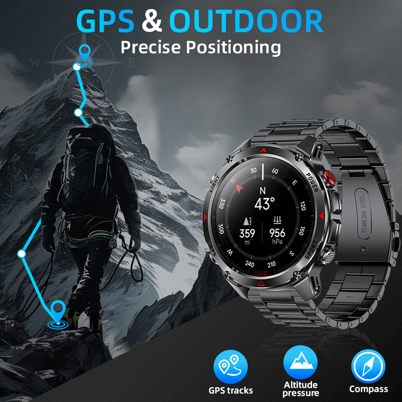 LIGE جديد المهنية لتحديد الموا - مراجعة Smartwatch Running Watches For Men وسعره