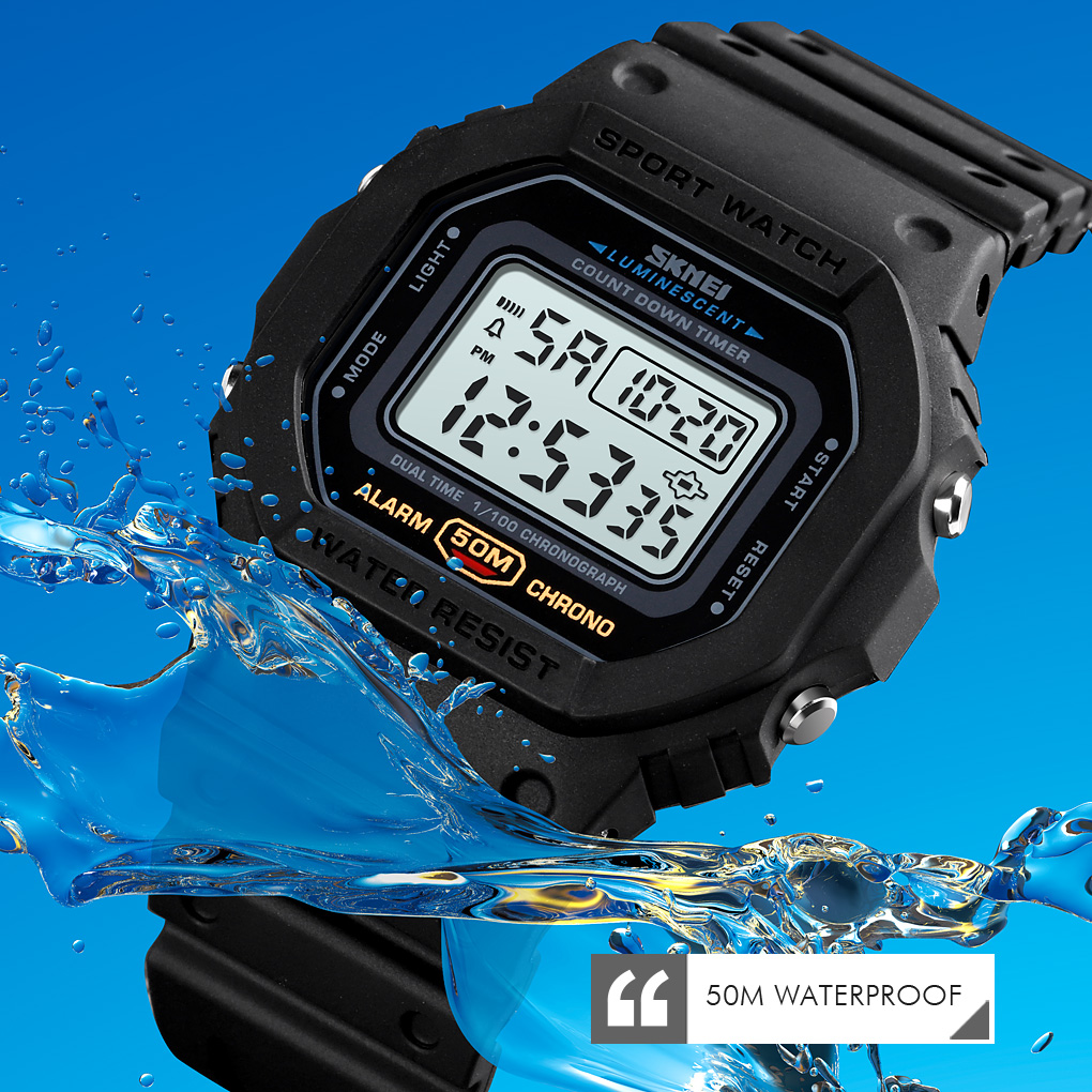 SKMEI 1628 reloj hombre ساعة ر - مراجعة Tide Watch Surf وسعره