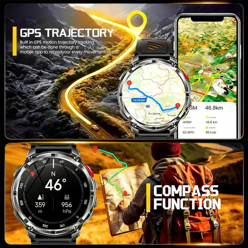 ساعات ذكية عسكرية للاستخدام ال - مراجعة Smartwatch Running Watches For Men وسعره