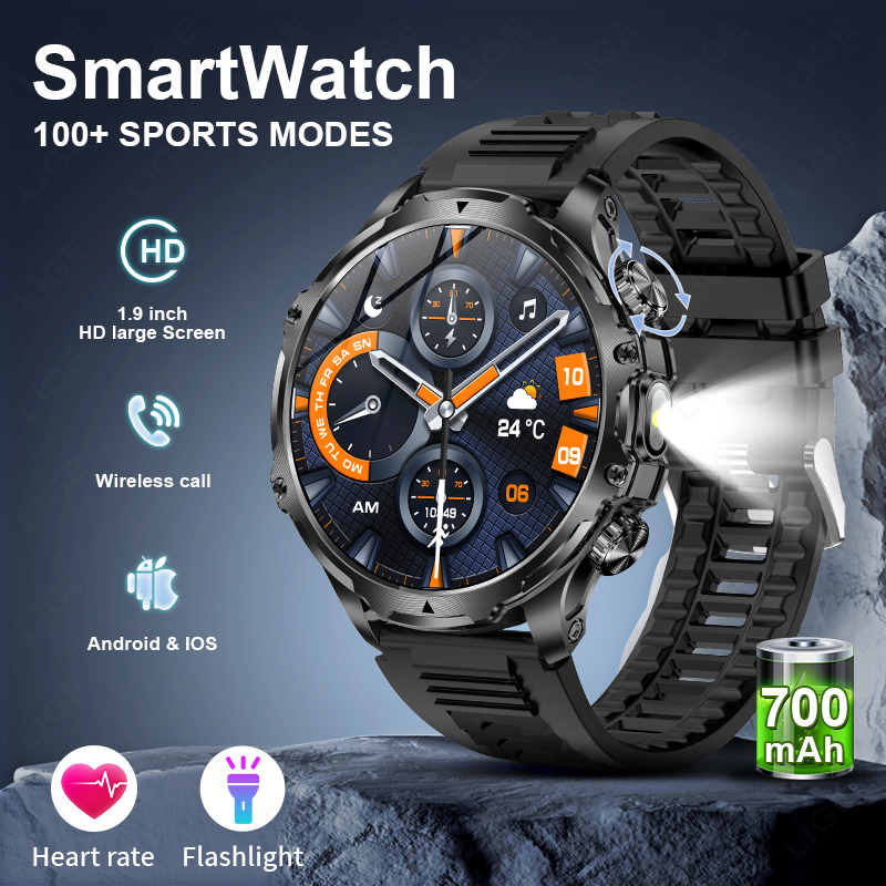 LIGE Smartwatch العسكرية الرجا - مراجعة Smartwatch Timex Watches For Men وسعره