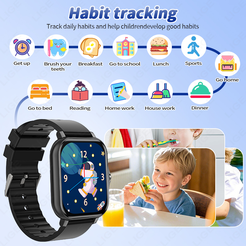 LIGE 2025 Audiobook الأطفال Sm - مراجعة Smartwatch Digital Watches For Kid Boy With Alarm وسعره