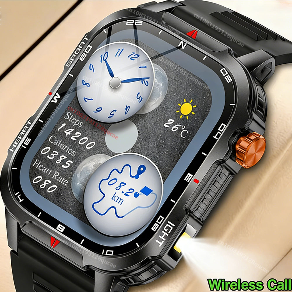 ساعة ذكية عسكرية متينة للرجال  - مراجعة Smartwatch Rugged Watches For Men وسعره