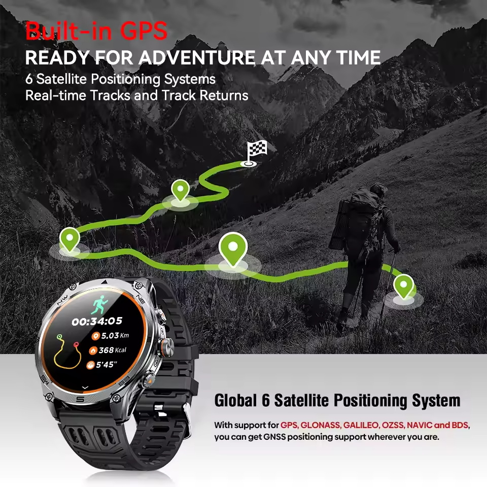 ساعة ذكية تي-ريكس 3 ببطارية عس - مراجعة Smartwatch Rugged Watches For Men وسعره