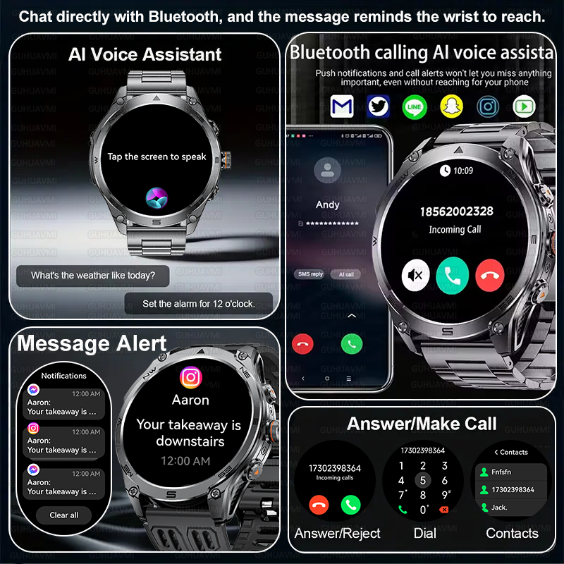 ساعة ذكية تي-ريكس 3 ببطارية عس - مراجعة Smartwatch Rugged Watches For Men وسعره