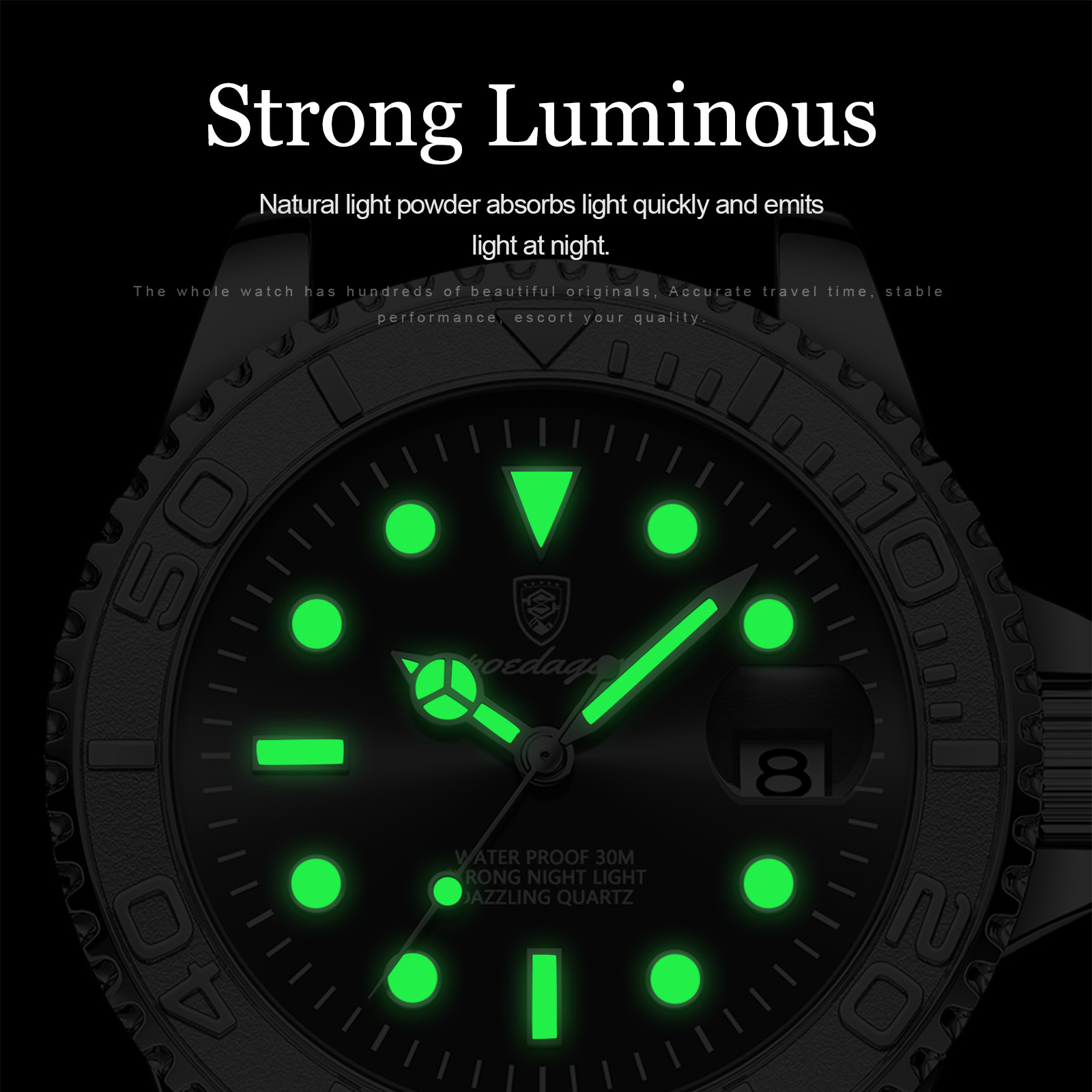 POEDAGAR ساعة رجالية فاخرة مقا - مراجعة Rolex Watch Daytona وسعره
