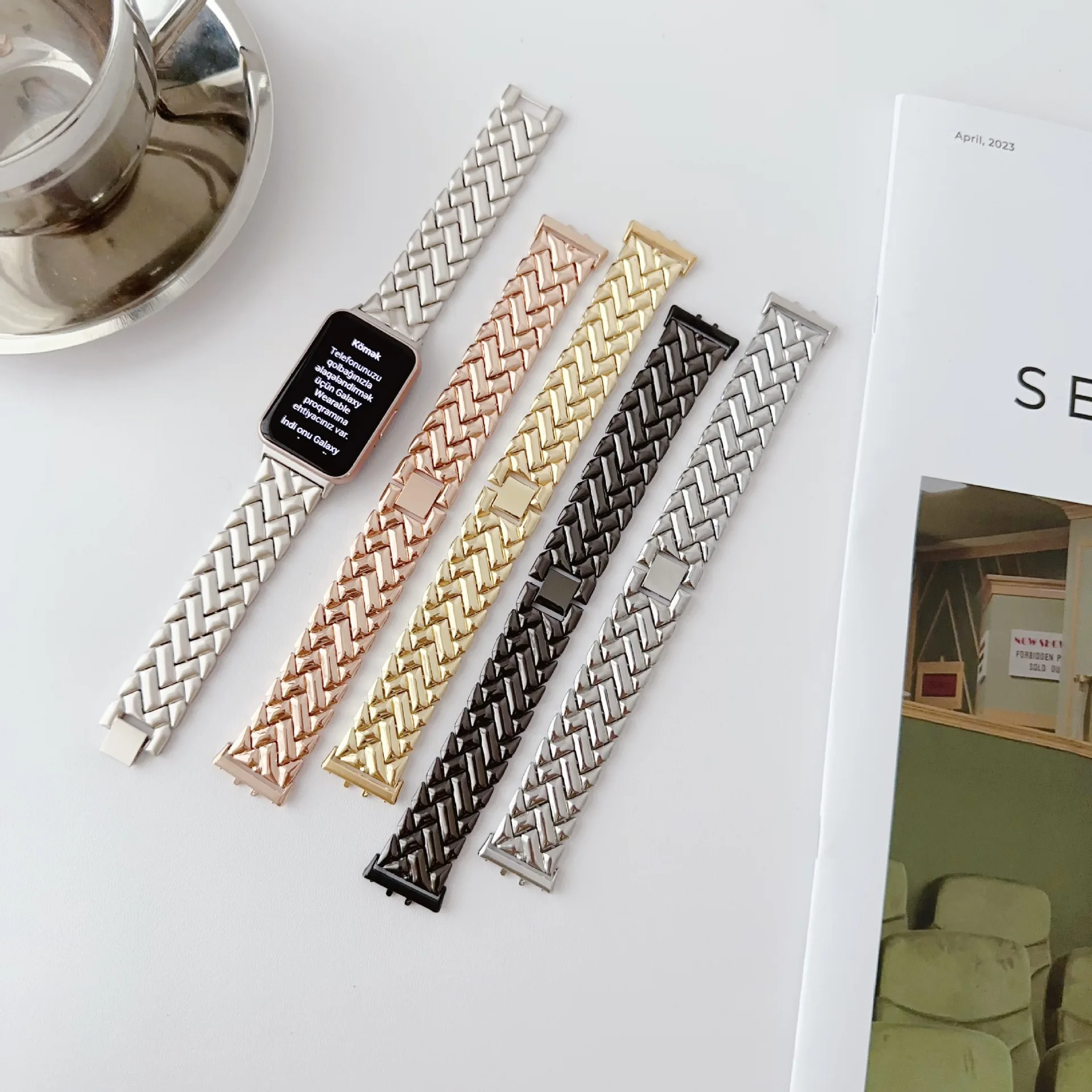 جديد معصمه حزام معدني لسامسونج - مراجعة Smartwatch Samsung Watches For Women وسعره