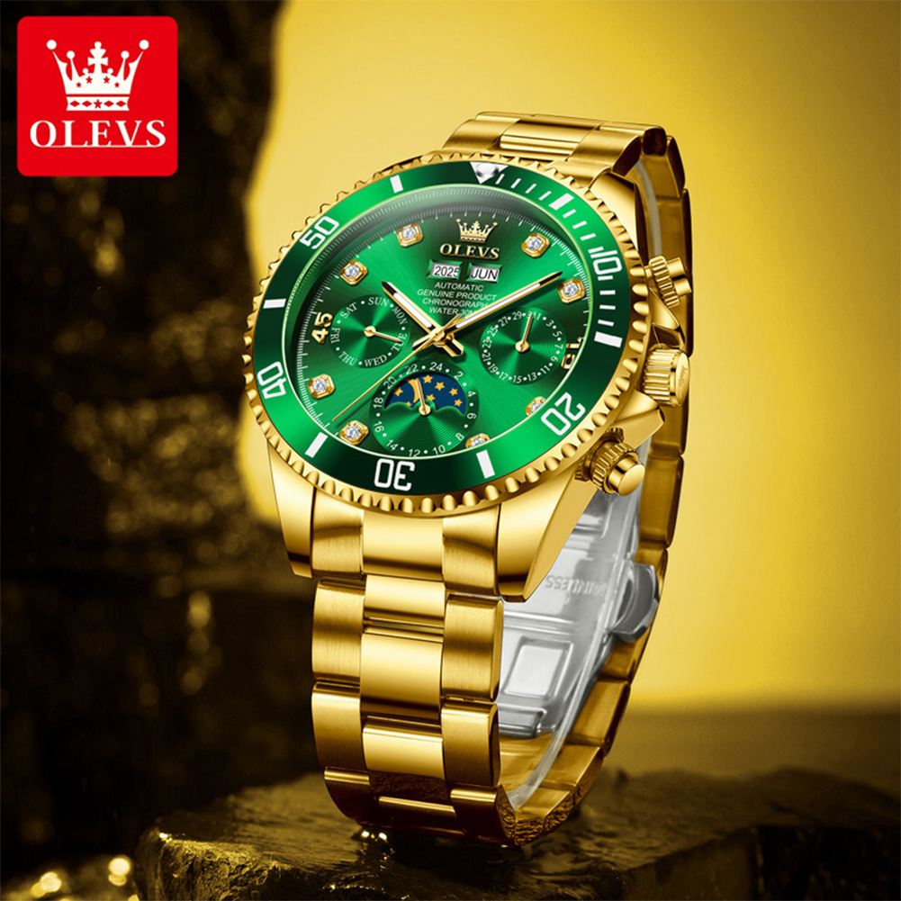OLEVS 6729 ساعة أوتوماتيكية رج - مراجعة Rolex Watch Datejust وسعره